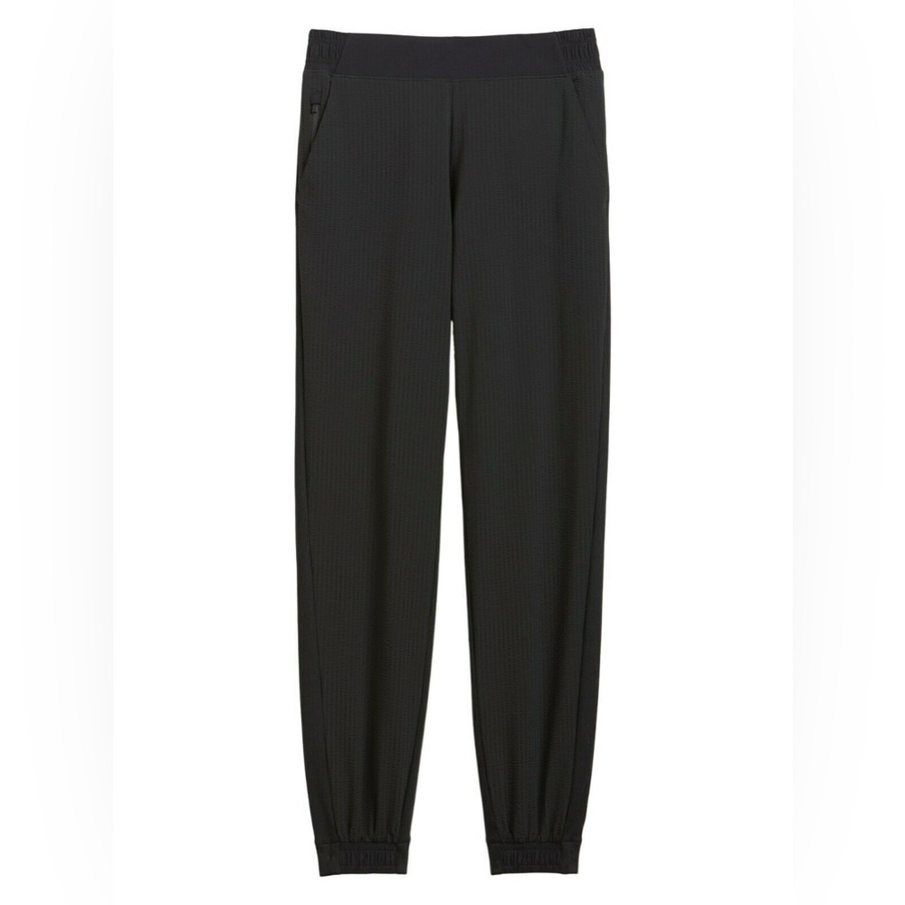 Athleta Pants Women's 4‎ Black Textured Brooklyn Jogger Nylon Light Run Travel